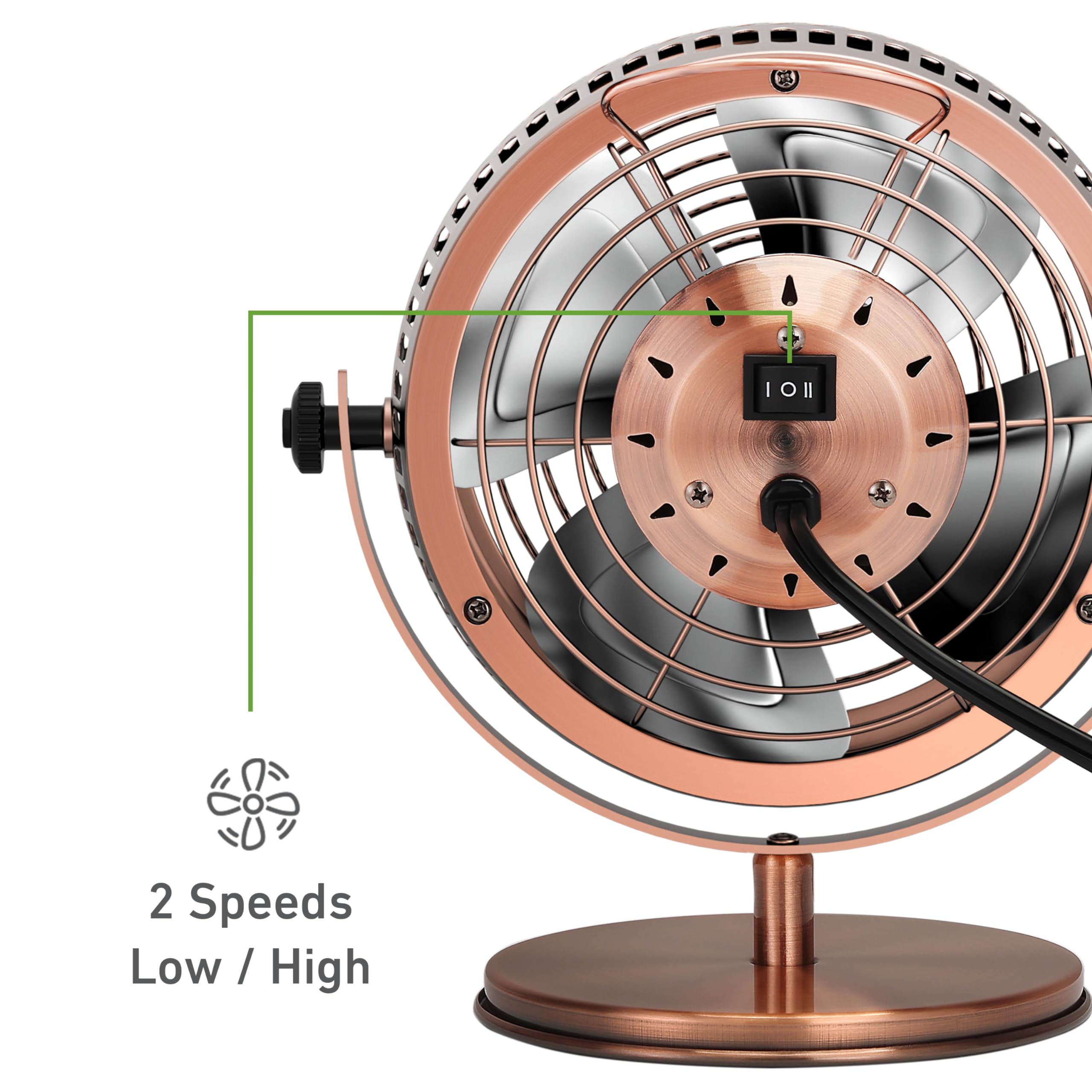 Foto 4 pulgar | Ventilador De Mesa Holmes 6 Heritage, 2 Velocidades Y 4 Aspas, Cobre Cepillado - Venta Internacional.