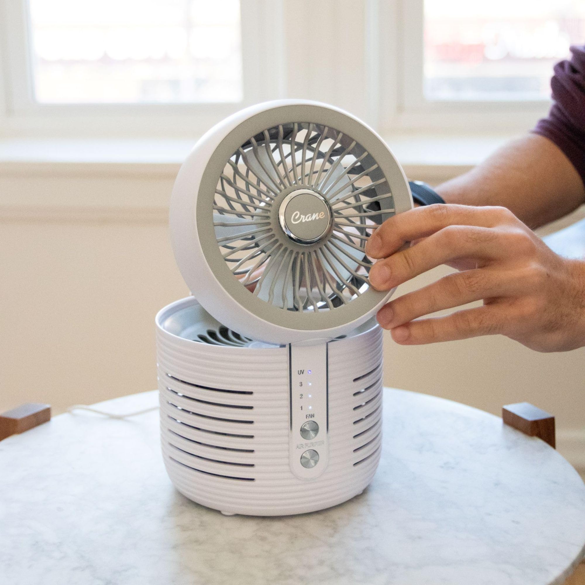 Foto 8 pulgar | Purificador de Aire con Ventilador de Escritorio Crane 2 en 1 Blanco - Venta Internacional