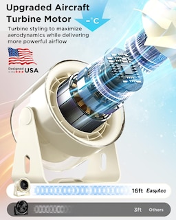 Foto 2 | Ventilador de Escritorio Easyacc Alimentado por Batería de 100 Velocidades con Pantalla - Venta Internacional