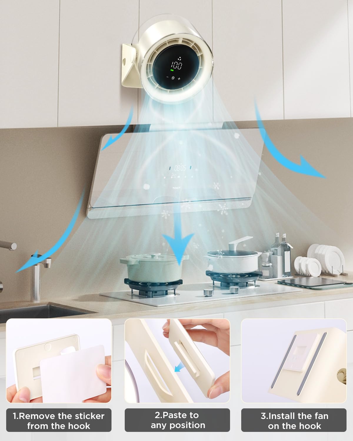Foto 6 pulgar | Ventilador de Escritorio Easyacc Alimentado por Batería de 100 Velocidades con Pantalla - Venta Internacional