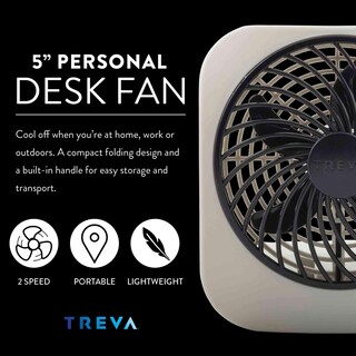 Foto 2 | Ventilador A Batería O2cool Treva De 5 Pulgadas, 2 Velocidades, 2 Unidades, Color Gris - Venta Internacional.