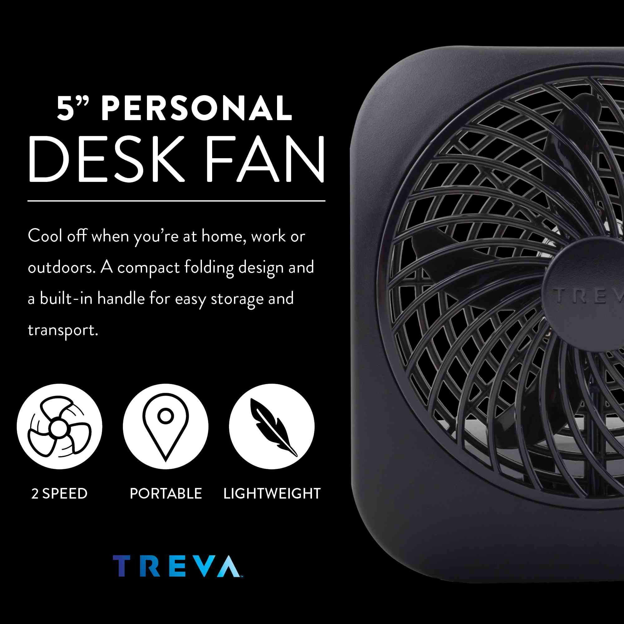 Foto 3 pulgar | Ventilador A Batería O2cool Treva De 5 Pulgadas, 2 Velocidades, Paquete De 2, Negro - Venta Internacional.