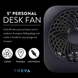 Foto 2 | Ventilador A Batería O2cool Treva De 5 Pulgadas, 2 Velocidades, Paquete De 2, Negro - Venta Internacional.