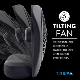 Foto 3 | Ventilador A Batería O2cool Treva De 5 Pulgadas, 2 Velocidades, Paquete De 2, Negro - Venta Internacional.