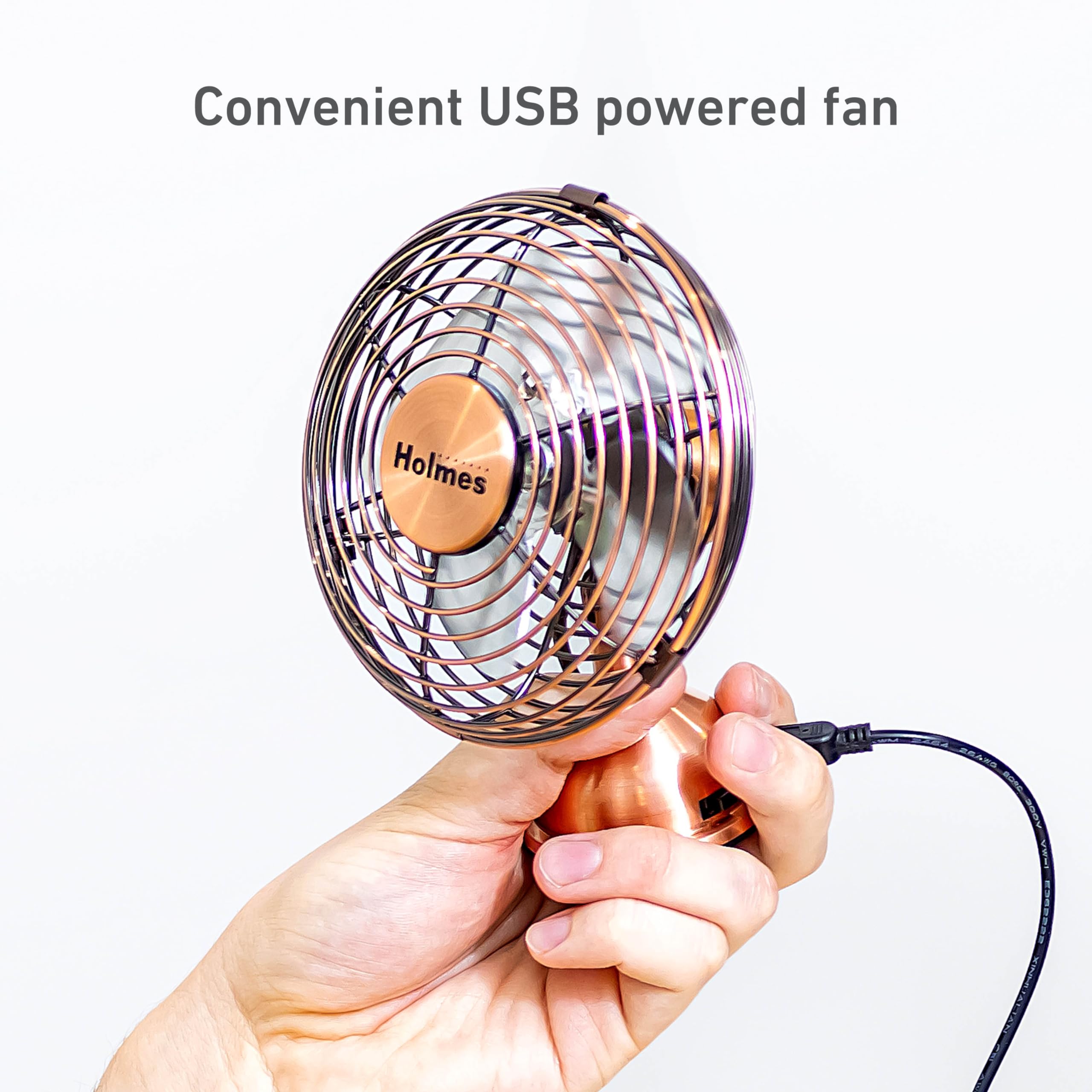 Foto 5 pulgar | Ventilador De Escritorio Holmes 4 Mini Heritage Con Alimentación Usb Vintage Copper - Venta Internacional.