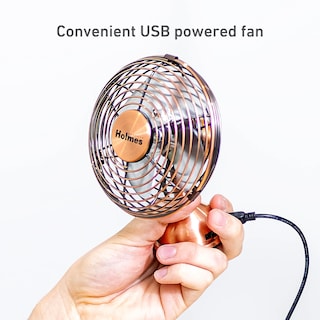 Foto 4 | Ventilador De Escritorio Holmes 4 Mini Heritage Con Alimentación Usb Vintage Copper - Venta Internacional.