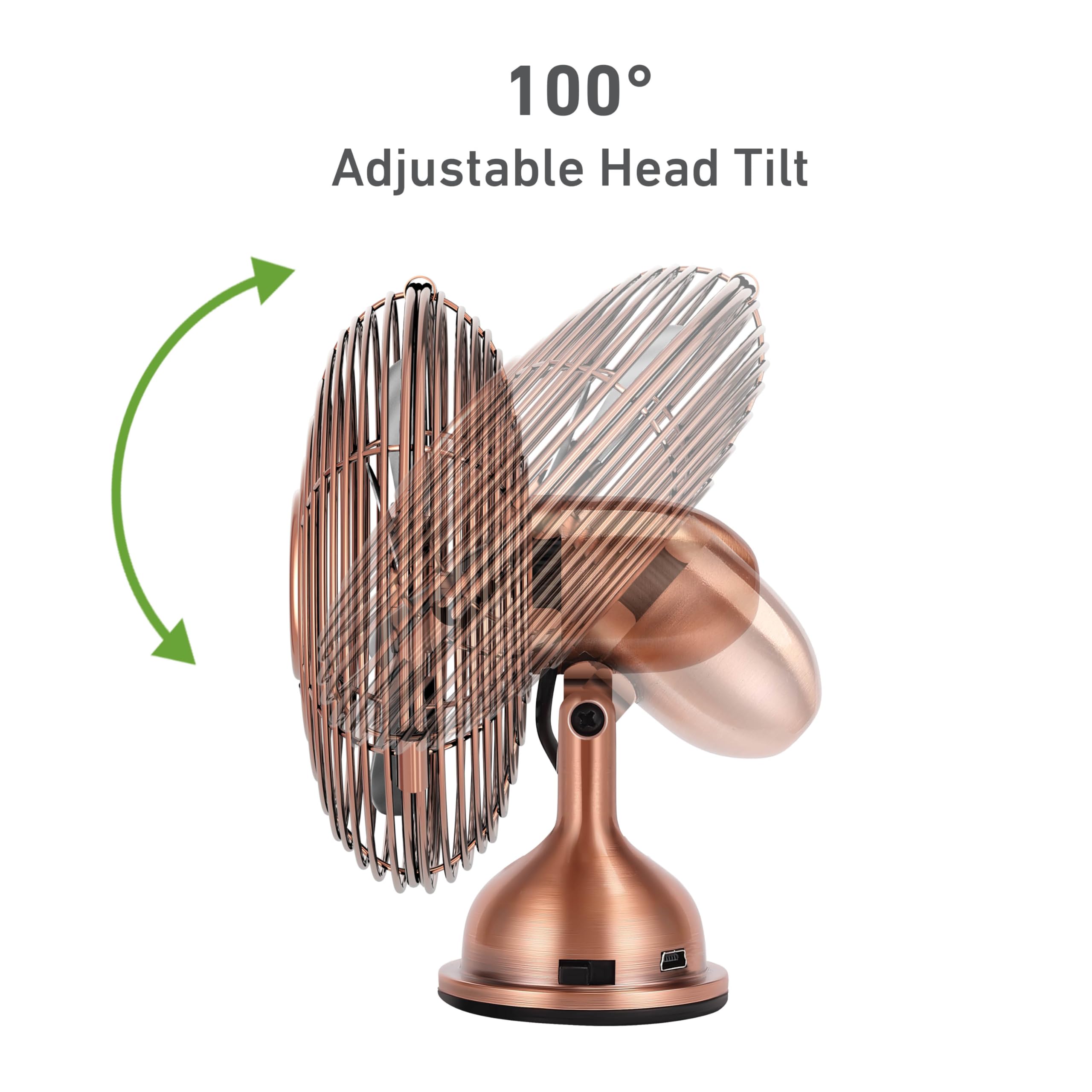 Foto 6 pulgar | Ventilador De Escritorio Holmes 4 Mini Heritage Con Alimentación Usb Vintage Copper - Venta Internacional.