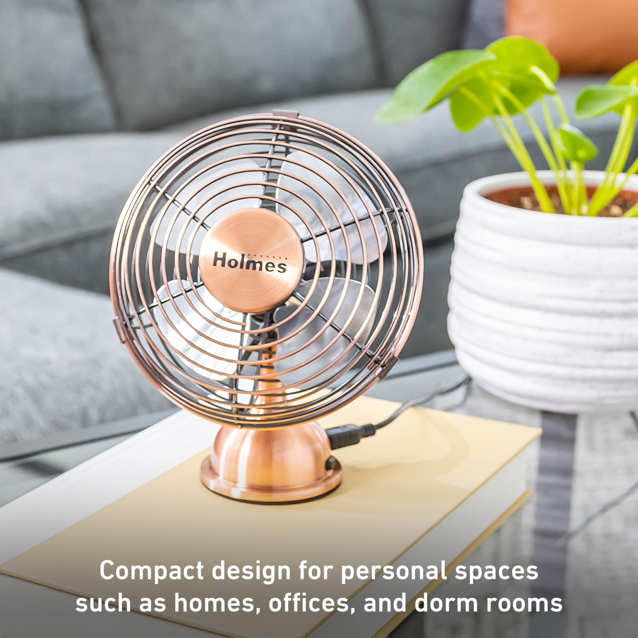 Foto 8 pulgar | Ventilador De Escritorio Holmes 4 Mini Heritage Con Alimentación Usb Vintage Copper - Venta Internacional.