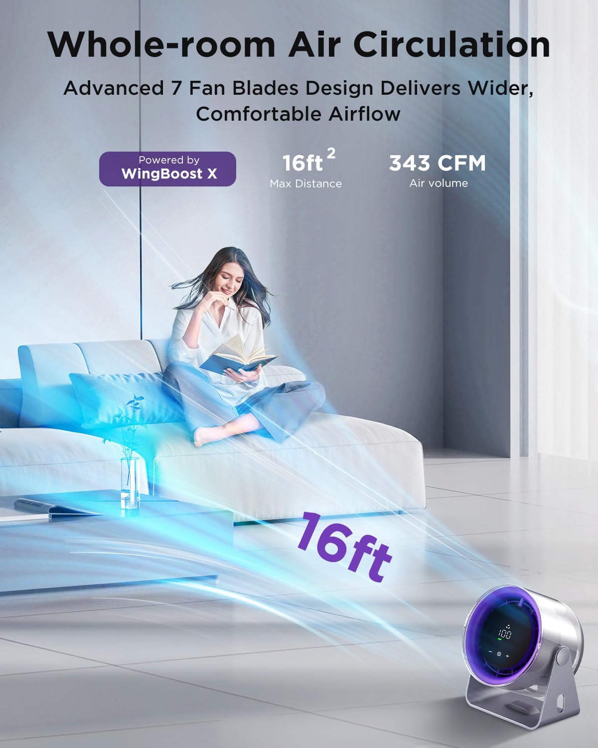 Foto 5 pulgar | Ventilador de Escritorio EasyAcc con Pantalla-Venta Internacional