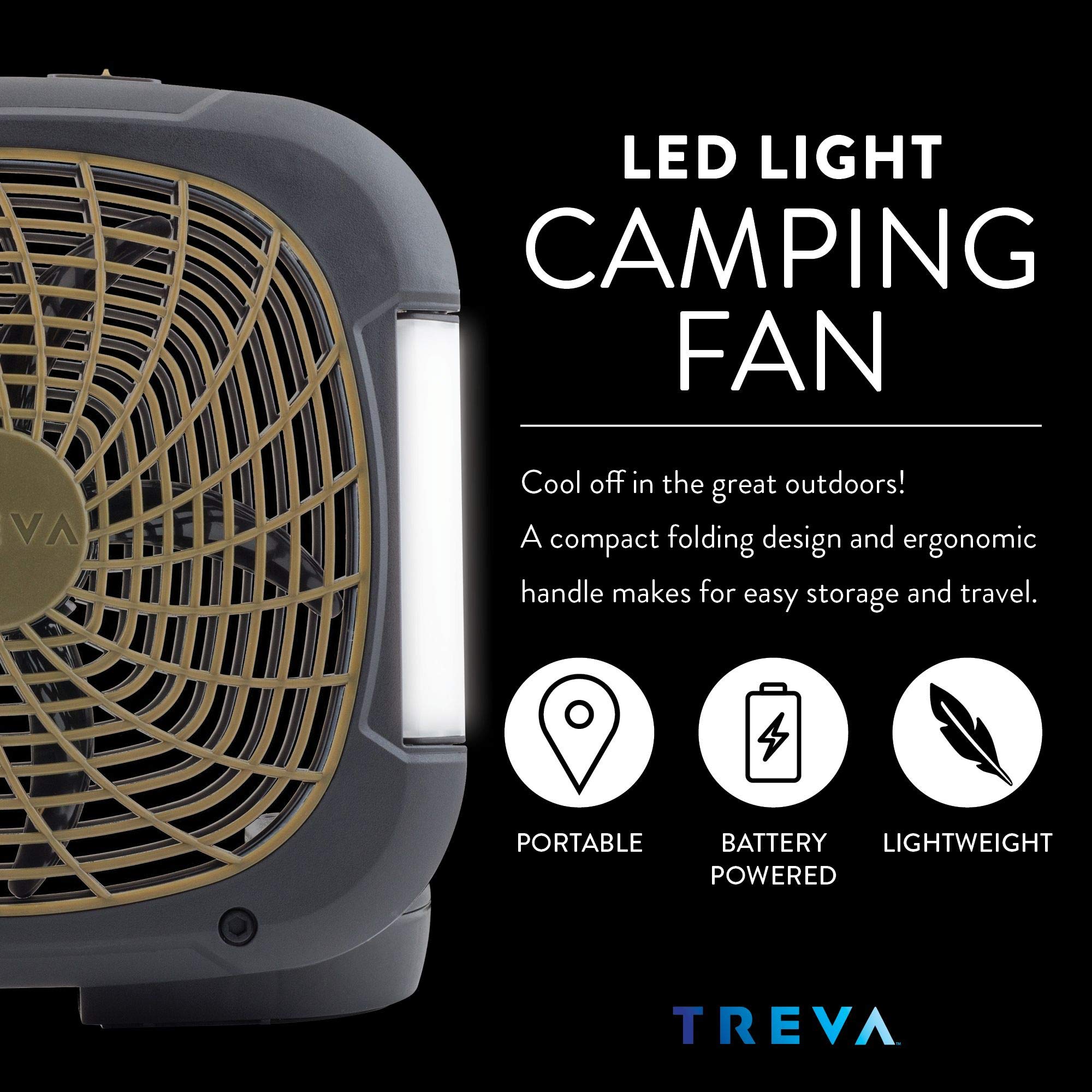 Foto 4 pulgar | Ventilador Portátil O2cool Treva De 25 Cm Con Luces Led Y Batería De 2 Velocidades - Venta Internacional.