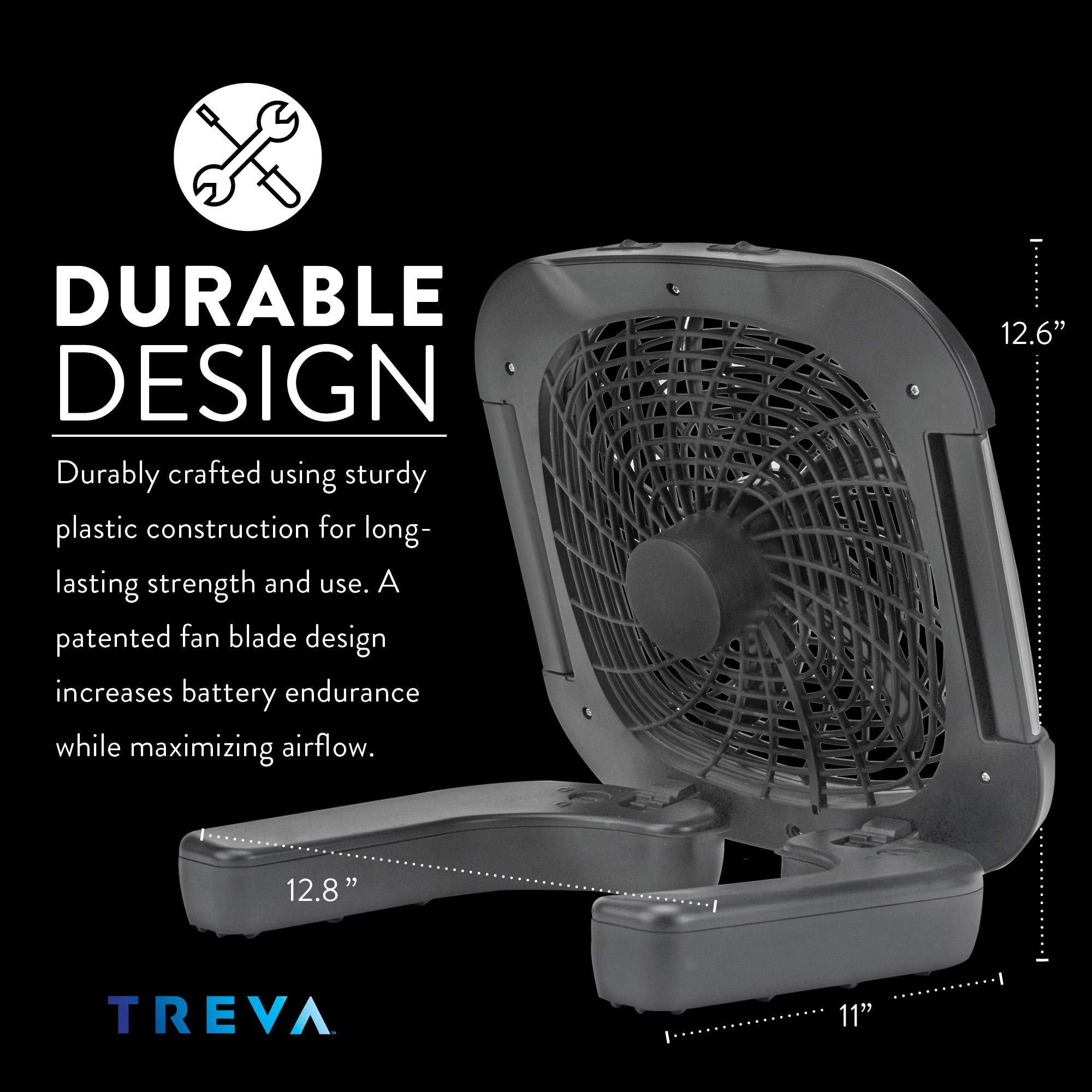Foto 5 pulgar | Ventilador Portátil O2cool Treva De 25 Cm Con Luces Led Y Batería De 2 Velocidades - Venta Internacional.