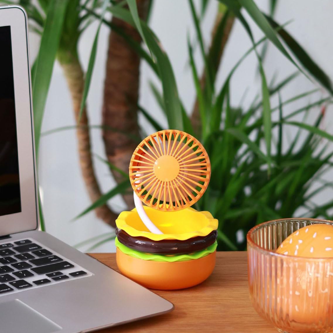 Foto 7 | Ventilador De Escritorio Portátil Mini Con Espejo, 3 Velocidades, Rotación De 360°, Marrón - Venta Internacional.