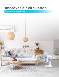 Foto 2 | Ventilador De Escritorio Black+decker De 12 Pulgadas Con 3 Ajustes De Velocidad, Blanco - Venta Internacional.