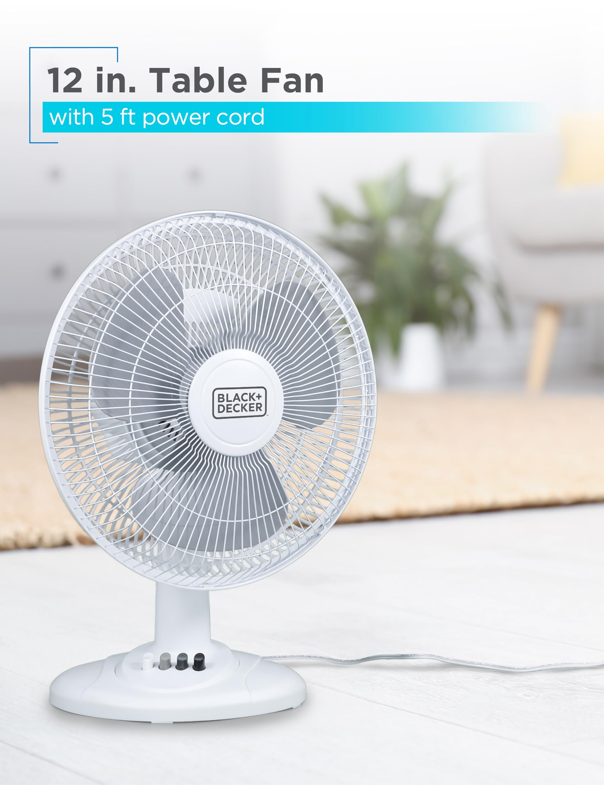 Foto 6 pulgar | Ventilador De Escritorio Black+decker De 12 Pulgadas Con 3 Ajustes De Velocidad, Blanco - Venta Internacional.