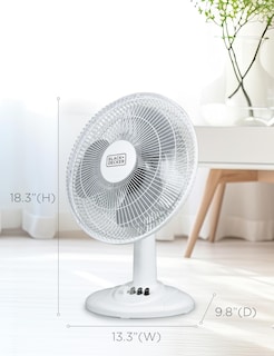 Foto 7 | Ventilador De Escritorio Black+decker De 12 Pulgadas Con 3 Ajustes De Velocidad, Blanco - Venta Internacional.