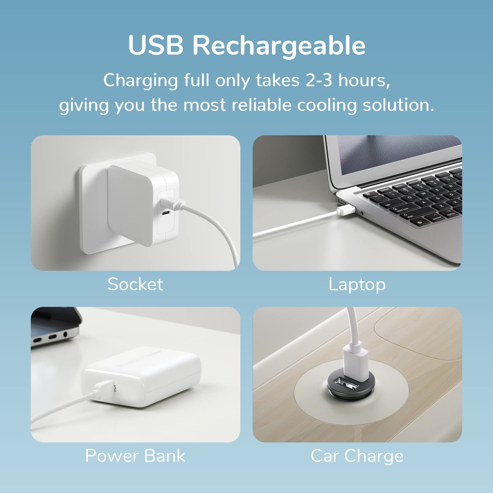 Foto 5 pulgar | Ventilador De Mano Jisulife Fa21 De 3 Velocidades, Recargable Por Usb, 2000 Mah - Venta Internacional.