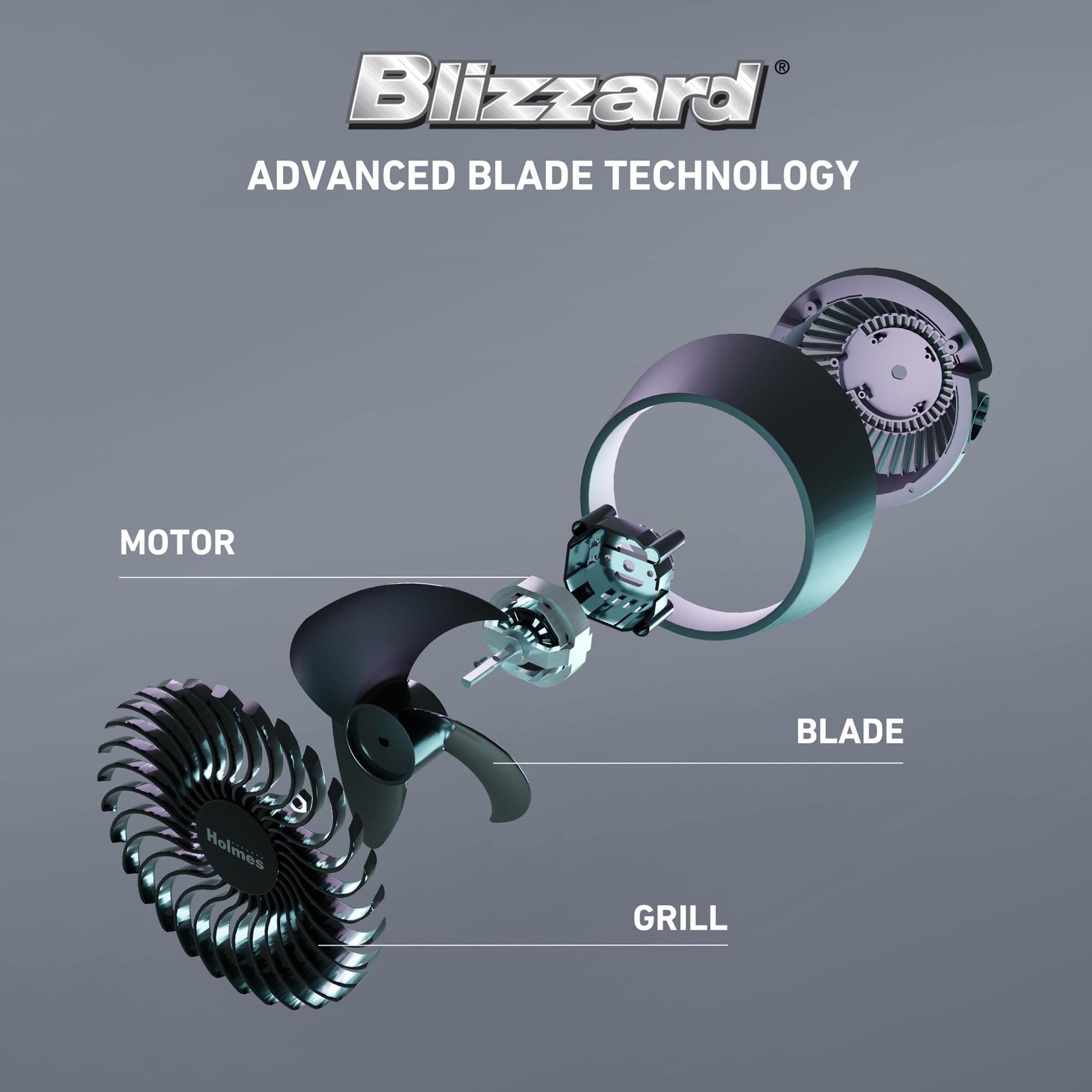 Foto 2 | Ventilador Digital Con Circulación De Aire Holmes Blizzard 8 Negro - Venta Internacional.