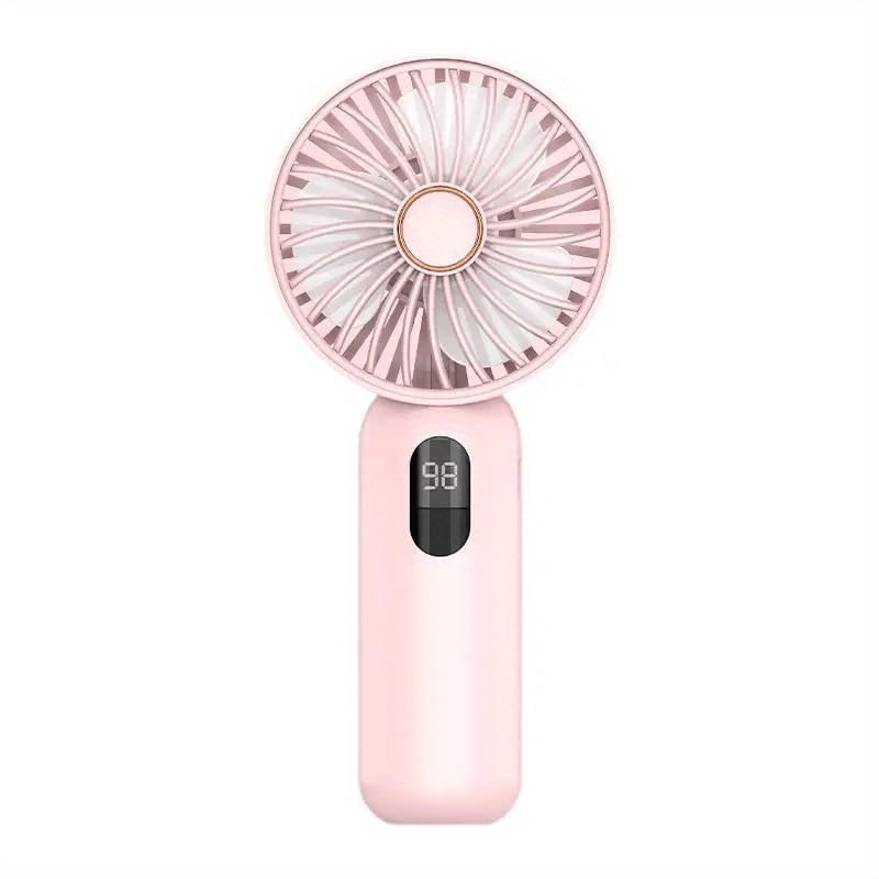 Foto 2 pulgar | Miniventilador Portátil De Mano Digital De 3 Velocidades Con Carga Usb, Color Rosa - Venta Internacional.