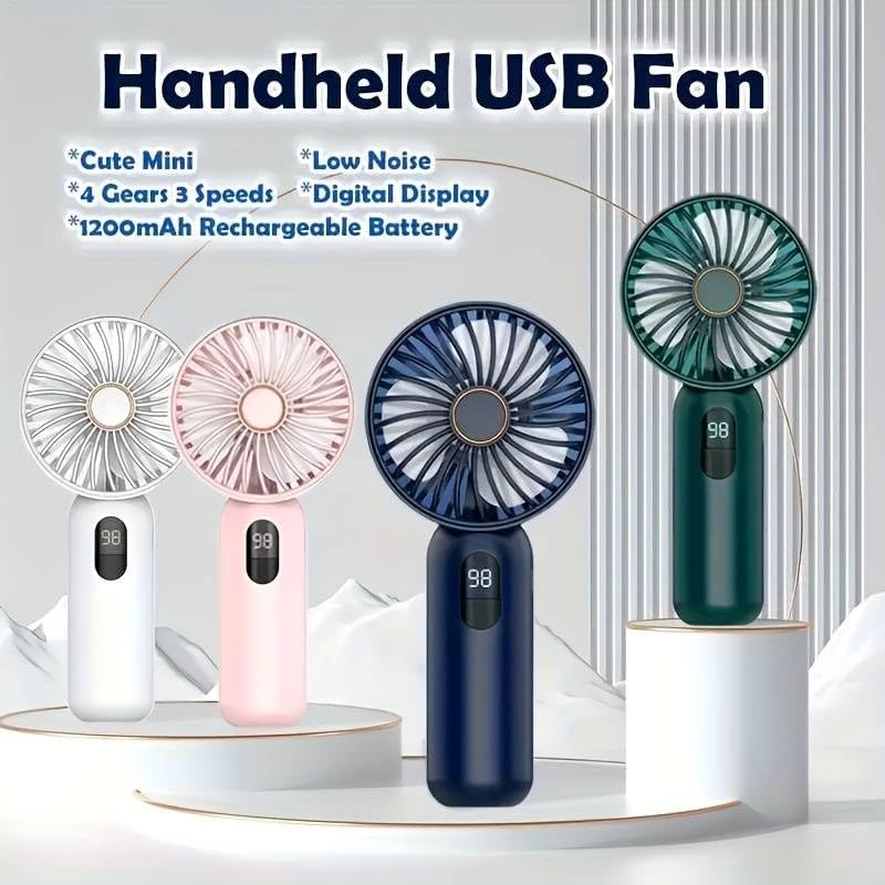 Foto 2 | Miniventilador Portátil De Mano Digital De 3 Velocidades Con Carga Usb, Color Rosa - Venta Internacional.