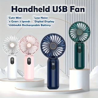 Foto 2 | Miniventilador Portátil De Mano Digital De 3 Velocidades Con Carga Usb, Color Rosa - Venta Internacional.