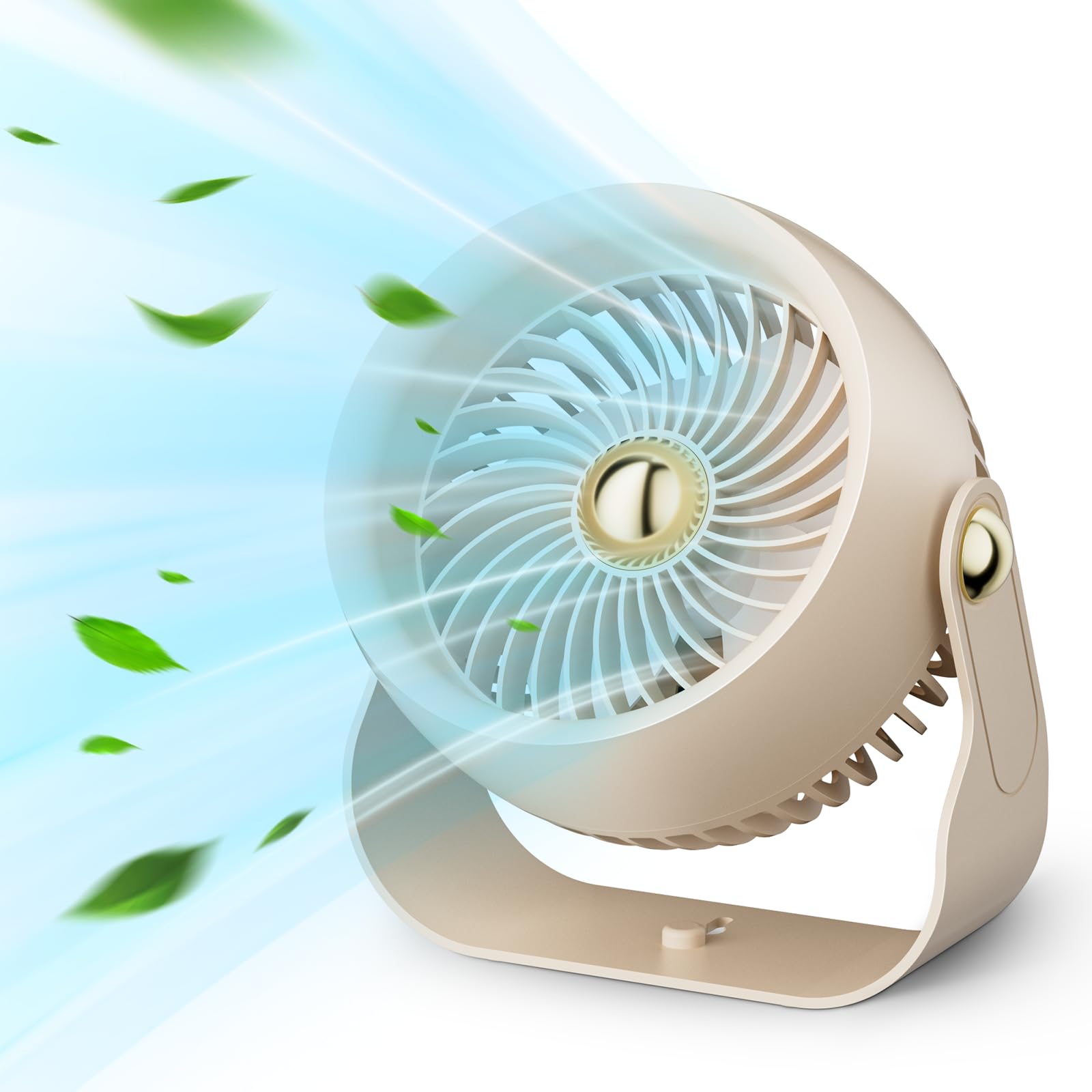 Foto 2 pulgar | Ventilador De Escritorio Con Circulación De Aire Civpower Recargable De 6000 Mah, Color Beige - Venta Internacional.