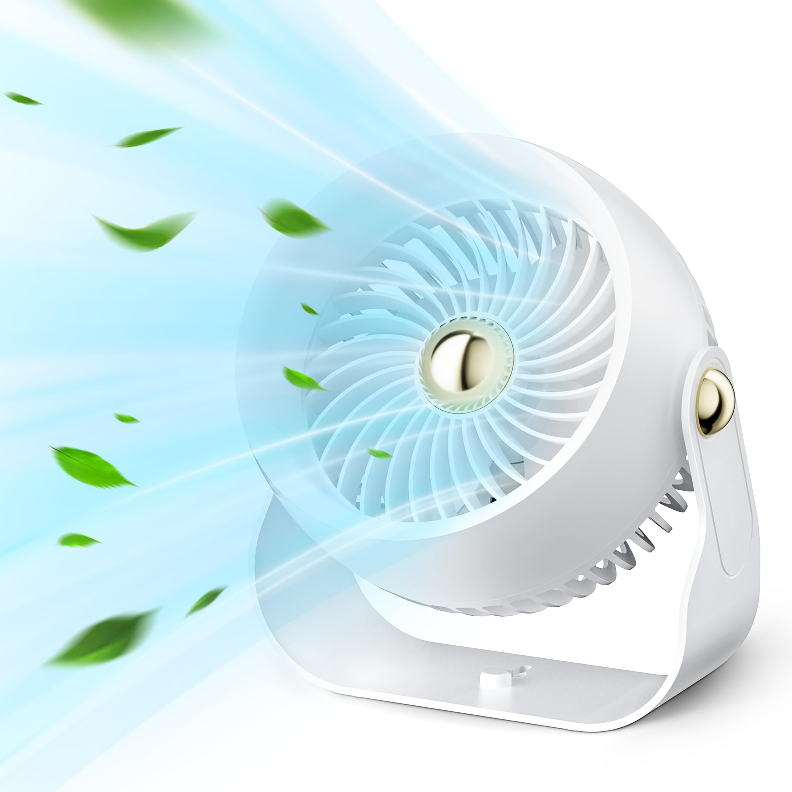Ventilador De Escritorio Civpower, De Circulación De Aire Recargable, 6000 Mah, Blanco - Venta Internacional.