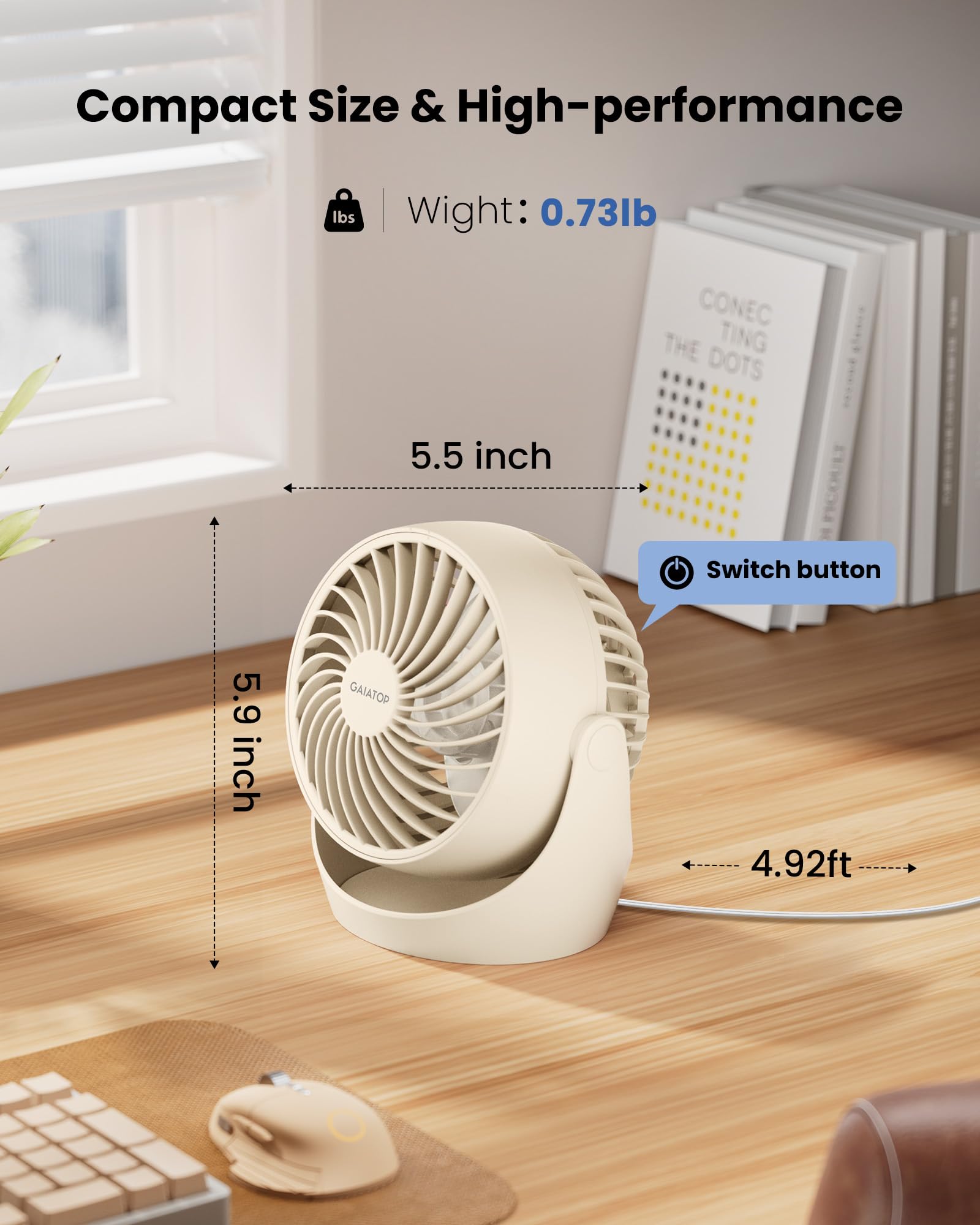Foto 5 pulgar | Ventilador de Escritorio Gaiatop Portátil-Venta Internacional