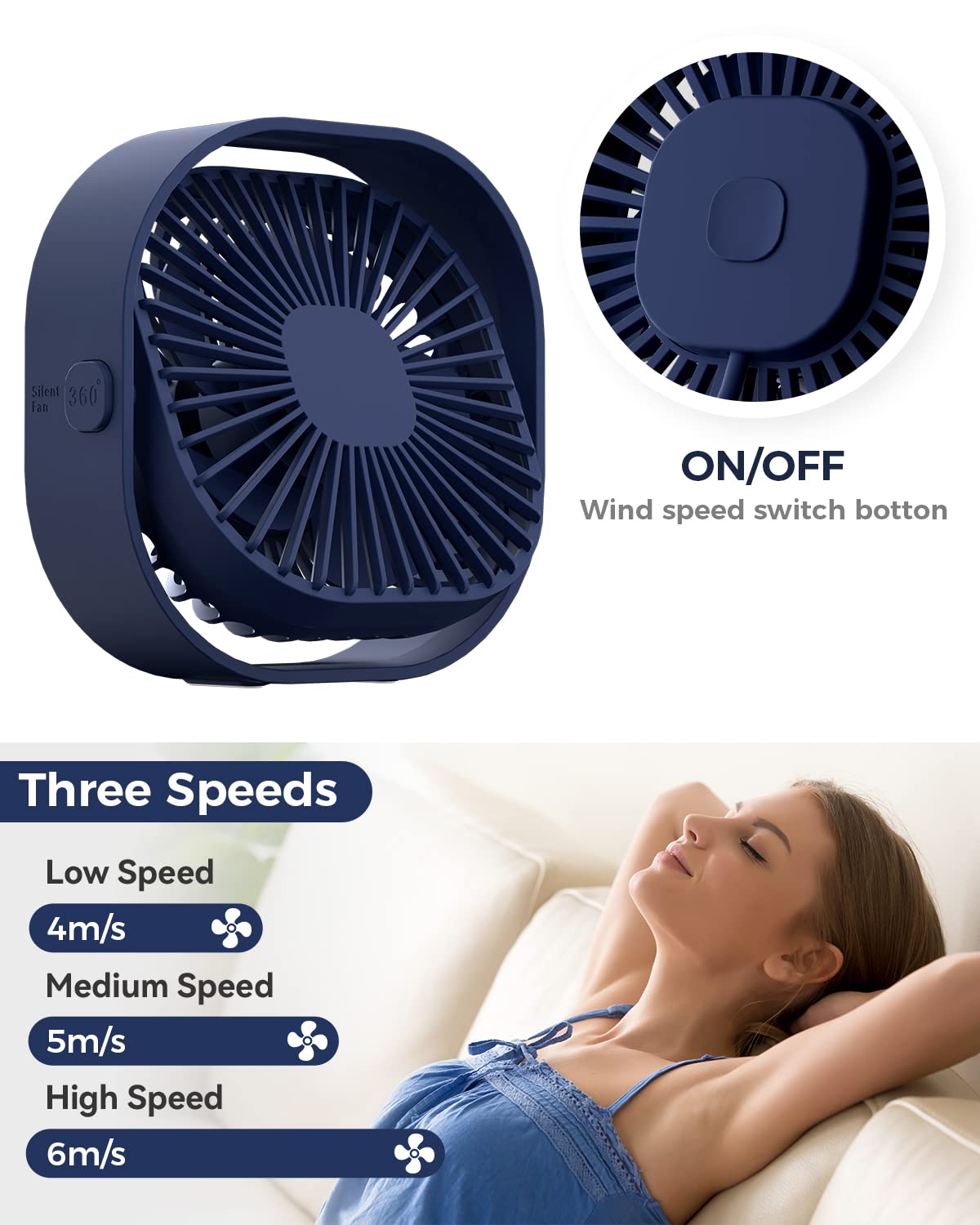 Foto 5 pulgar | Ventilador de Escritorio Rjvw Portátil-Venta Internacional