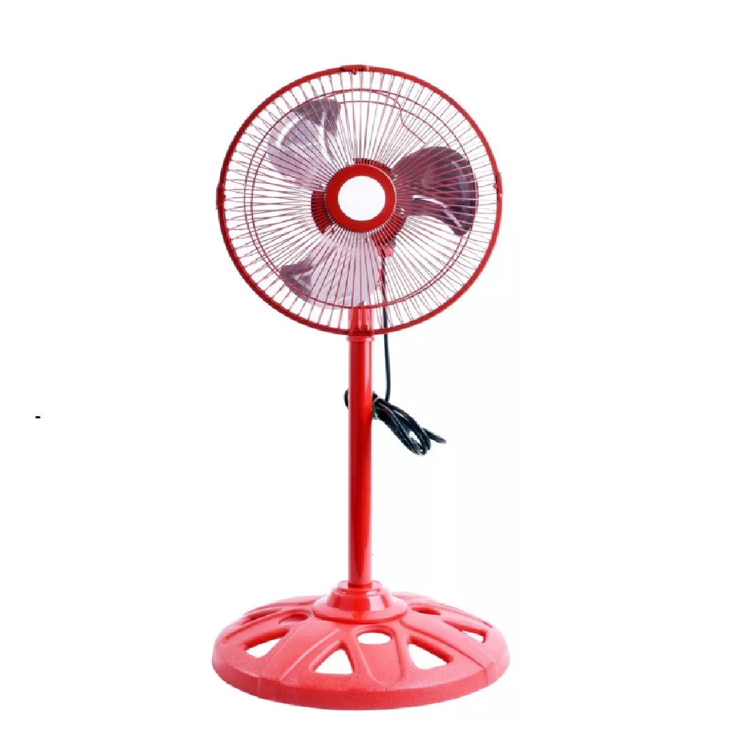 Ventilador de Pedestal Playbox Rojo Metálico 12 " con 3 Aspas Giratorio