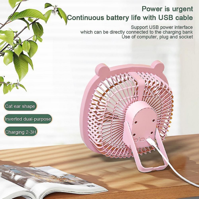 Foto 4 pulgar | Ventilador De Mesa Con Iluminación Usb Rosa - Venta Internacional.