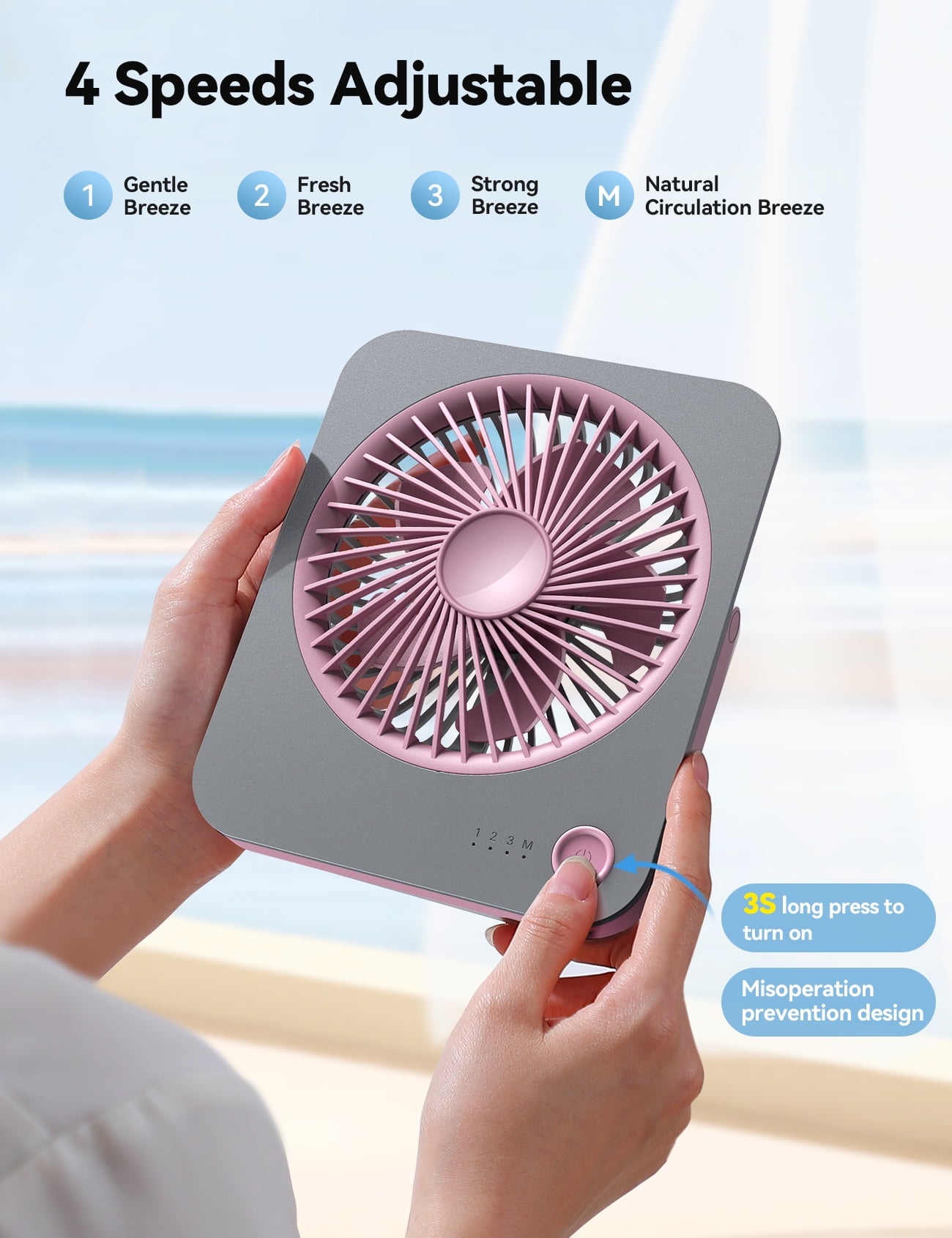 Foto 3 pulgar | Batería Recargable Ultrafina Genérica Para Ventilador De Mesa, Gris - Venta Internacional.