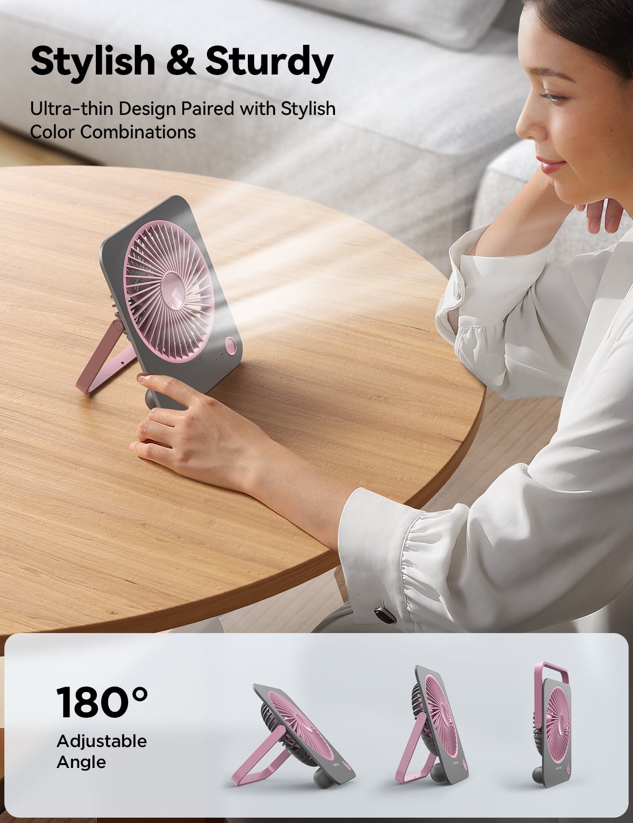 Foto 5 | Batería Recargable Ultrafina Genérica Para Ventilador De Mesa, Gris - Venta Internacional.