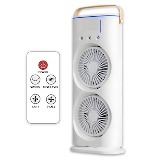 Foto 1 | Ventilador de Torre Doble con Efecto Humidificador Enfriador Con Base Giratoria Y Control Remoto Elegate