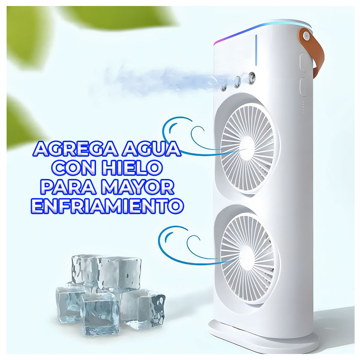Foto 3 pulgar | Ventilador de Torre Doble con Efecto Humidificador Enfriador Con Base Giratoria Y Control Remoto Elegate