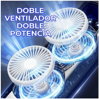Foto 7 | Ventilador de Torre Doble con Efecto Humidificador Enfriador Con Base Giratoria Y Control Remoto Elegate