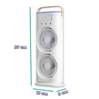 Foto 8 | Ventilador de Torre Doble con Efecto Humidificador Enfriador Con Base Giratoria Y Control Remoto Elegate