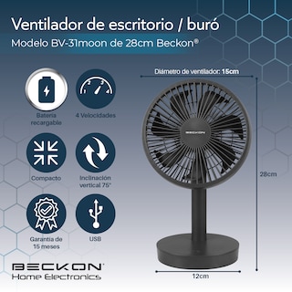 Foto 2 | Ventilador de Escritorio Moon con Cable Usb Silencioso