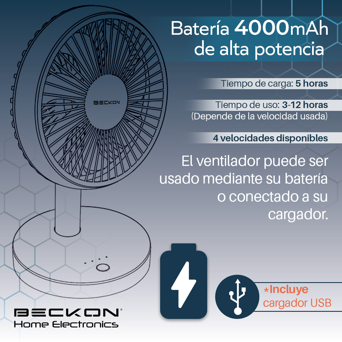 Foto 5 pulgar | Ventilador de Escritorio Moon con Cable Usb Silencioso