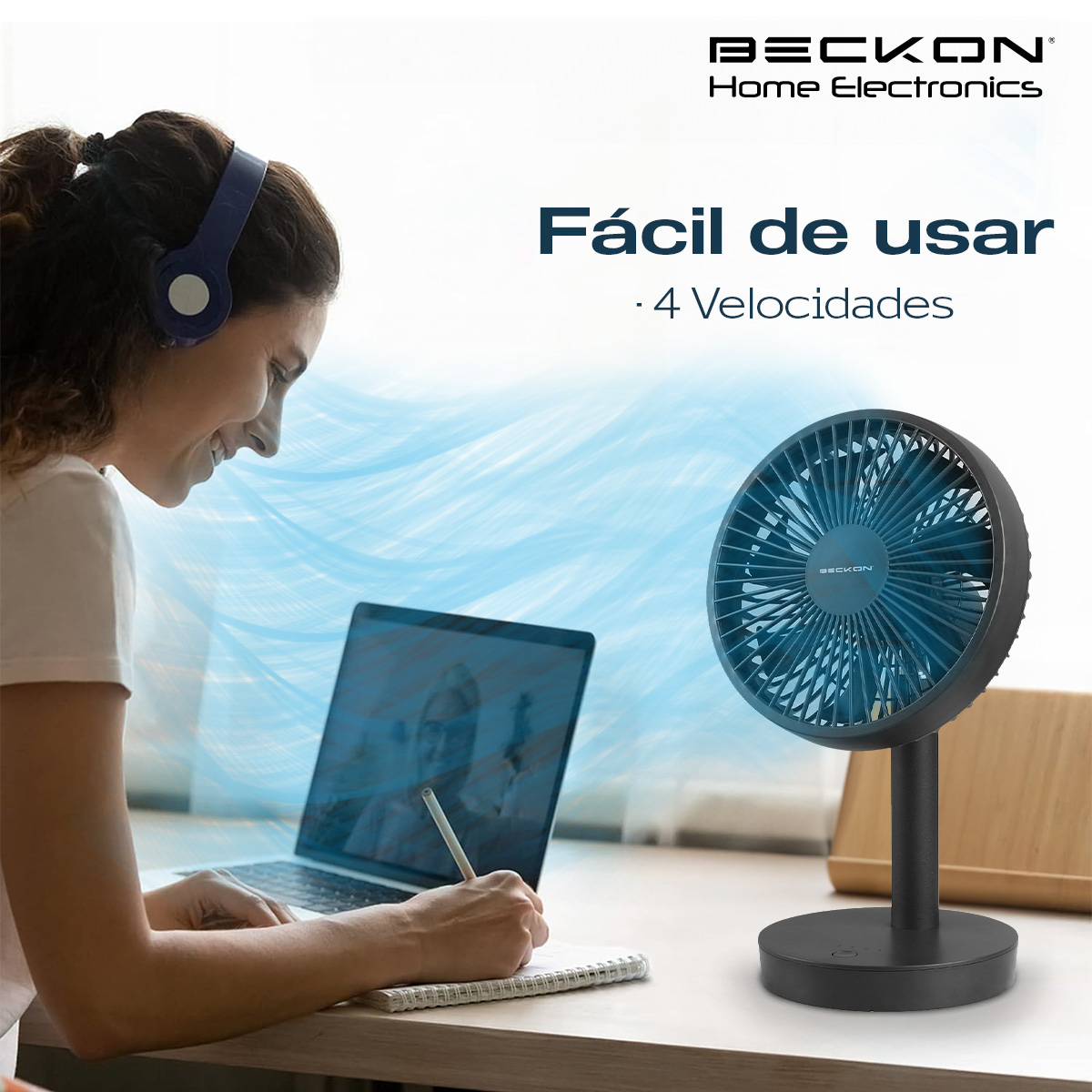 Foto 8 pulgar | Ventilador de Escritorio Moon con Cable Usb Silencioso