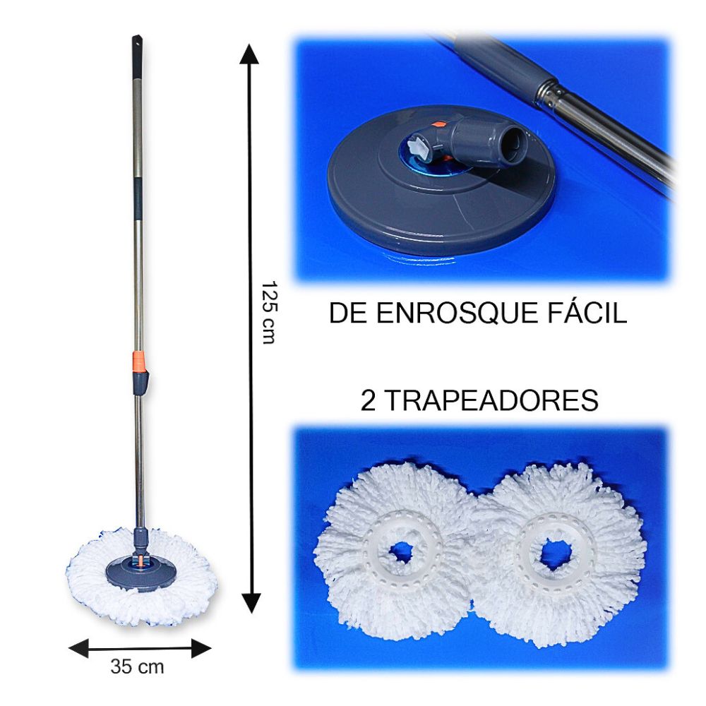 Foto 2 | Trapeador con Drenaje Escurridor Pedal Microfibra y Cubeta