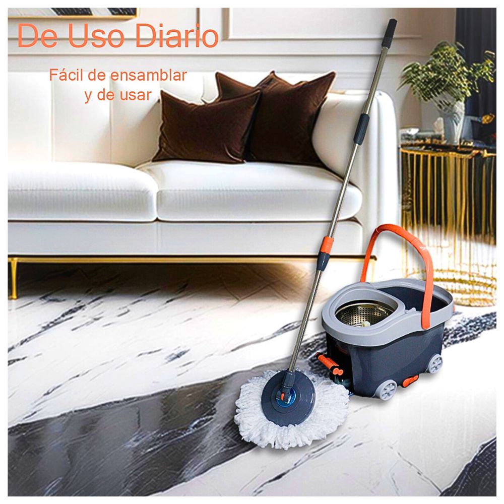 Foto 3 | Trapeador con Drenaje Escurridor Pedal Microfibra y Cubeta
