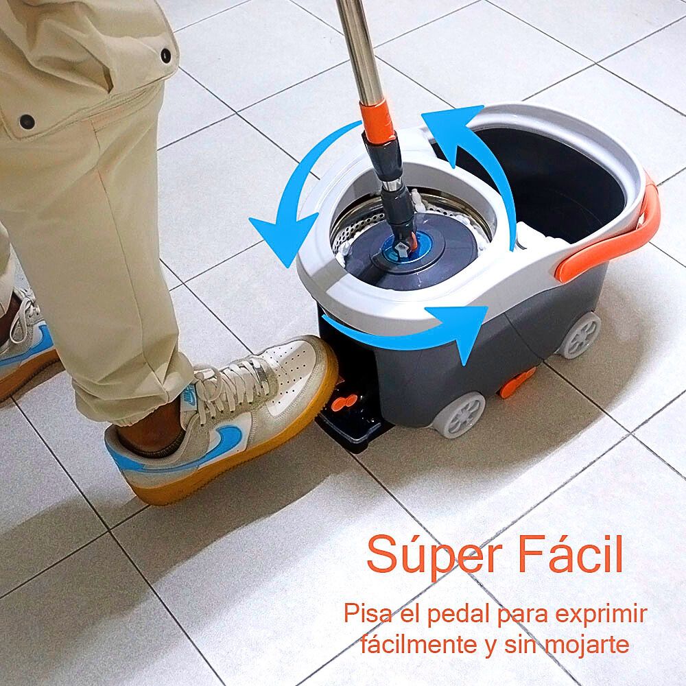 Foto 5 | Trapeador con Drenaje Escurridor Pedal Microfibra y Cubeta