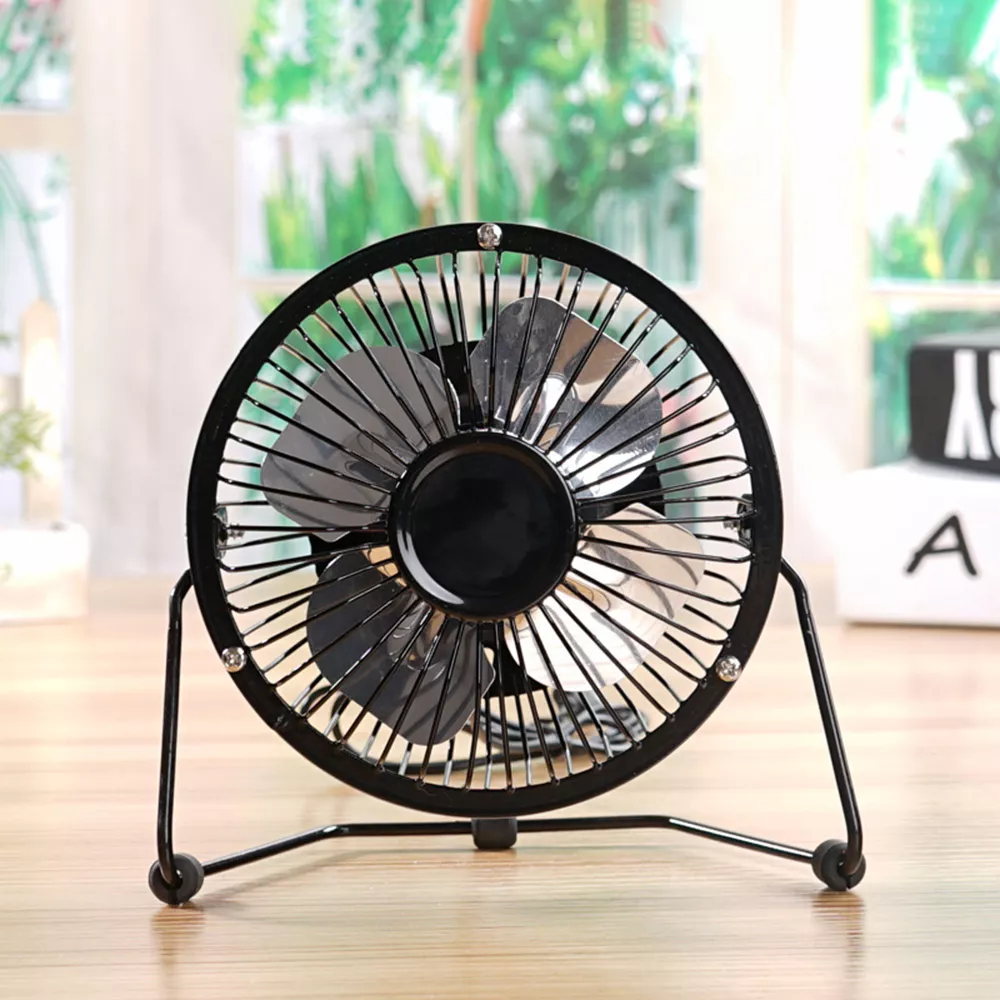 Foto 1 | Ventilador De Escritorio Mini Metálico Usb Portátil Oficina Color Negro