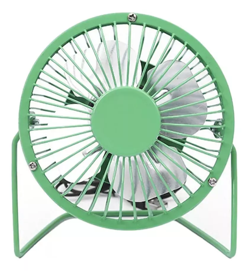 Foto 2 pulgar | Ventilador De Escritorio Mini Metálico Usb Portátil Oficina Color Verde