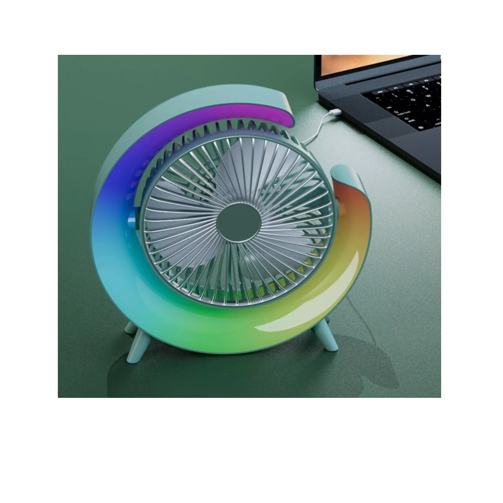 Foto 8 | 7 Colores 3 De Velocidad Recargable Lámpara Mini Ventilador Estructura Rosa Aspas Blanco Diámetro 6 Material