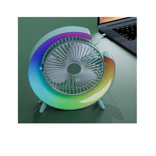 Foto 8 | 7 Colores 3 De Velocidad Recargable Lámpara Mini Ventilador Estructura Rosa Aspas Blanco Diámetro 6 Material