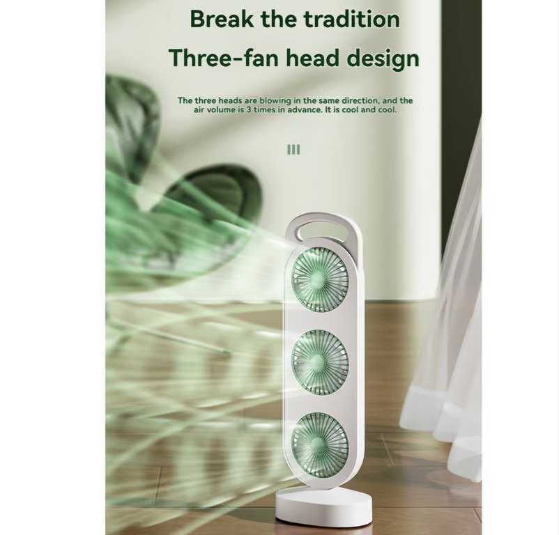 Foto 4 pulgar | Ventilador de Escritorio Diseño Turbina Triple Recargable