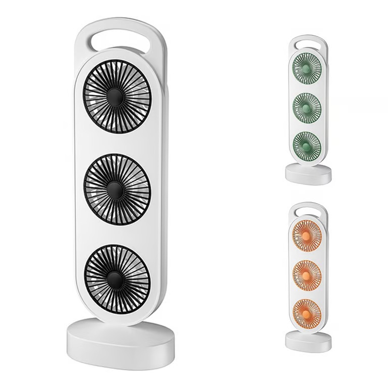 Foto 6 pulgar | Ventilador de Escritorio Diseño Turbina Triple Recargable