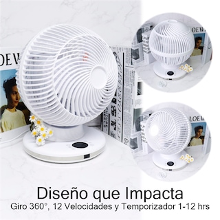 Foto 2 | Ventilador Redondo Oscilatorio 12 Velocidades Control Remoto