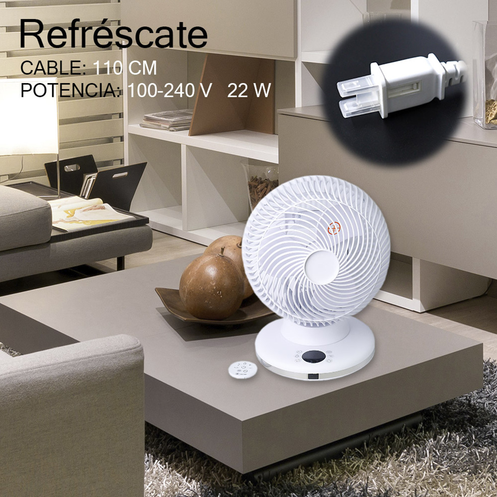 Foto 4 pulgar | Ventilador Redondo Oscilatorio 12 Velocidades Control Remoto